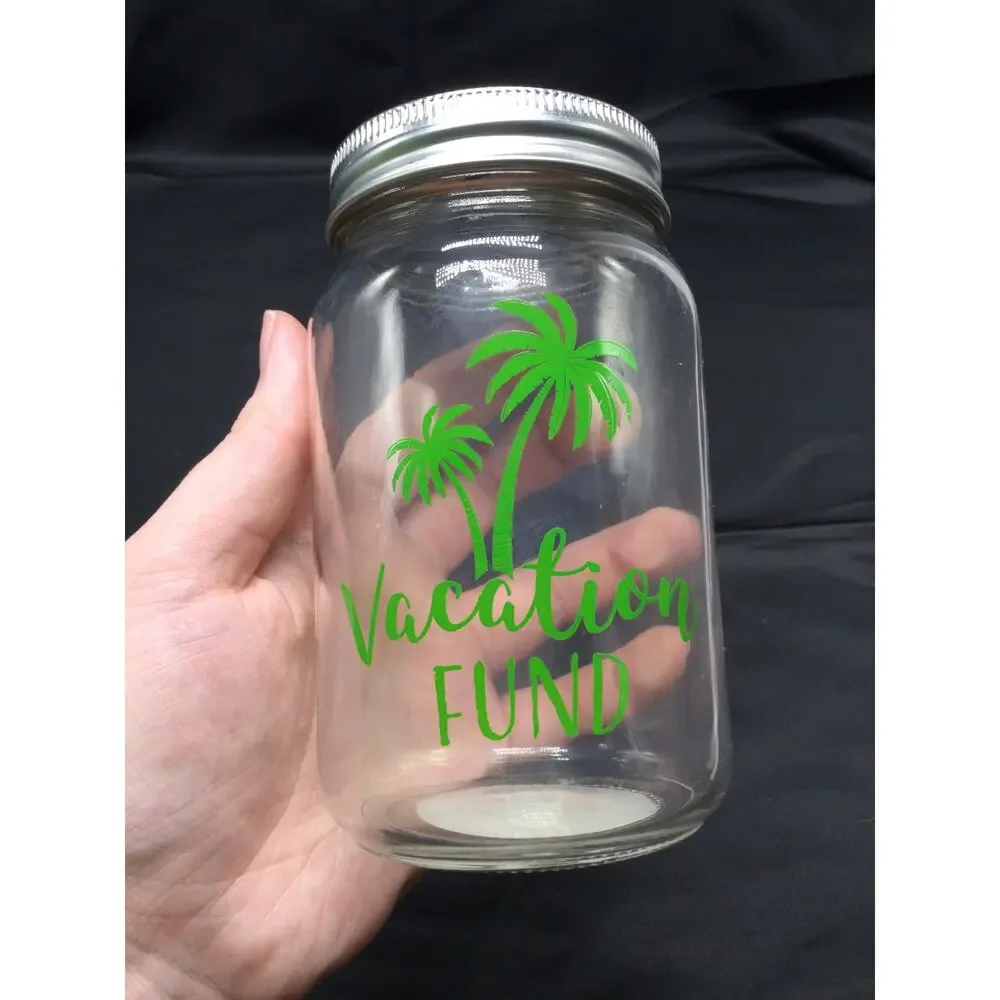 Mason Jar Bank for Vacation Fund